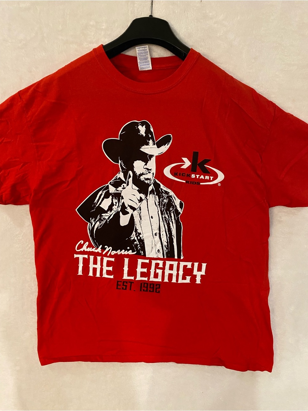 Gildan Red Chuck Norris "The Legacy" Graphic Tee